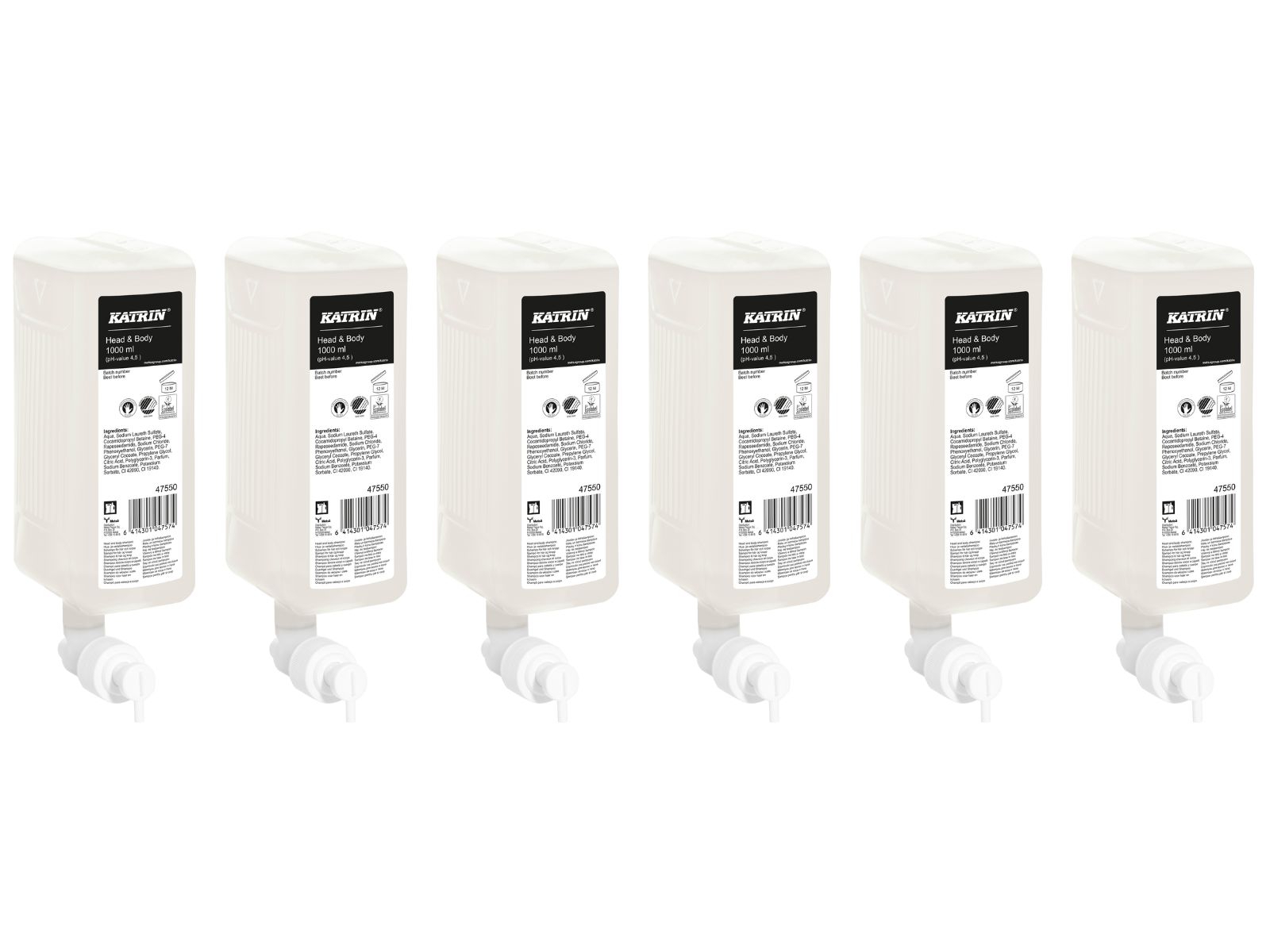Mydło / Żel KATRIN 47550 Head & Body Delikatny Karton 6x 1l